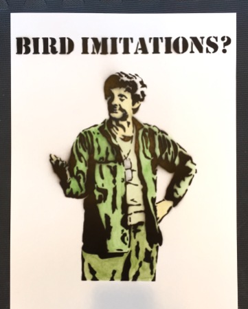 Bird Imitations, Stencil & Watercolor, 2015