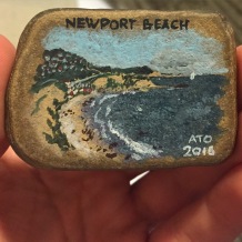 Newport Beach, Gouache on Stone, 2016