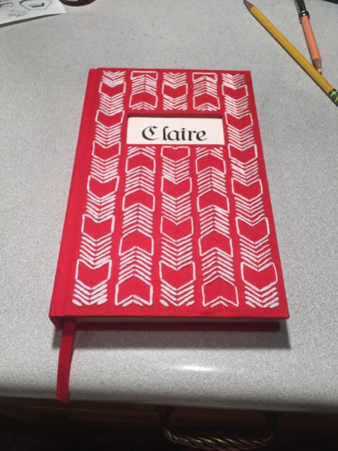 Claire's Book (Front Cover), Hand bound book, 2016